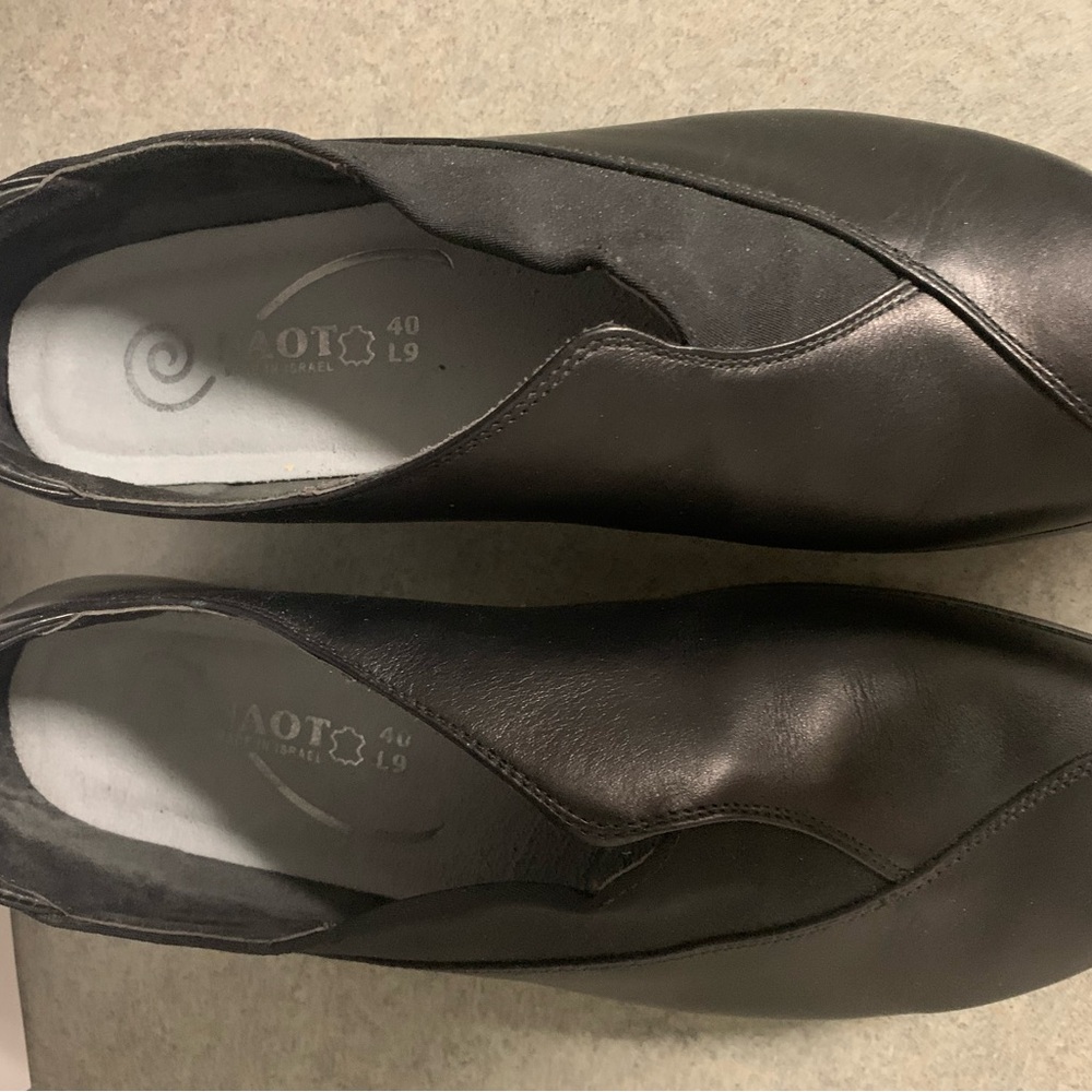 Naot Black Leather Casual Slip-Ons
